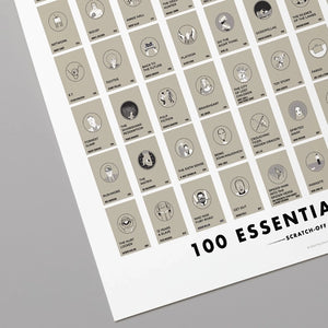 100 essential Novels Scratch off Poster 12x16, detail view