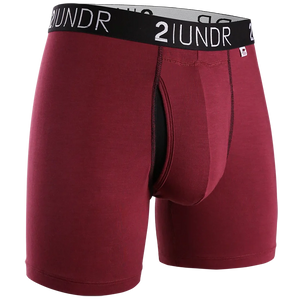 2UNDR men's swing shift boxer brief, Burgundy