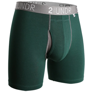 2UNDR men's swing shift boxer brief, Dark Green