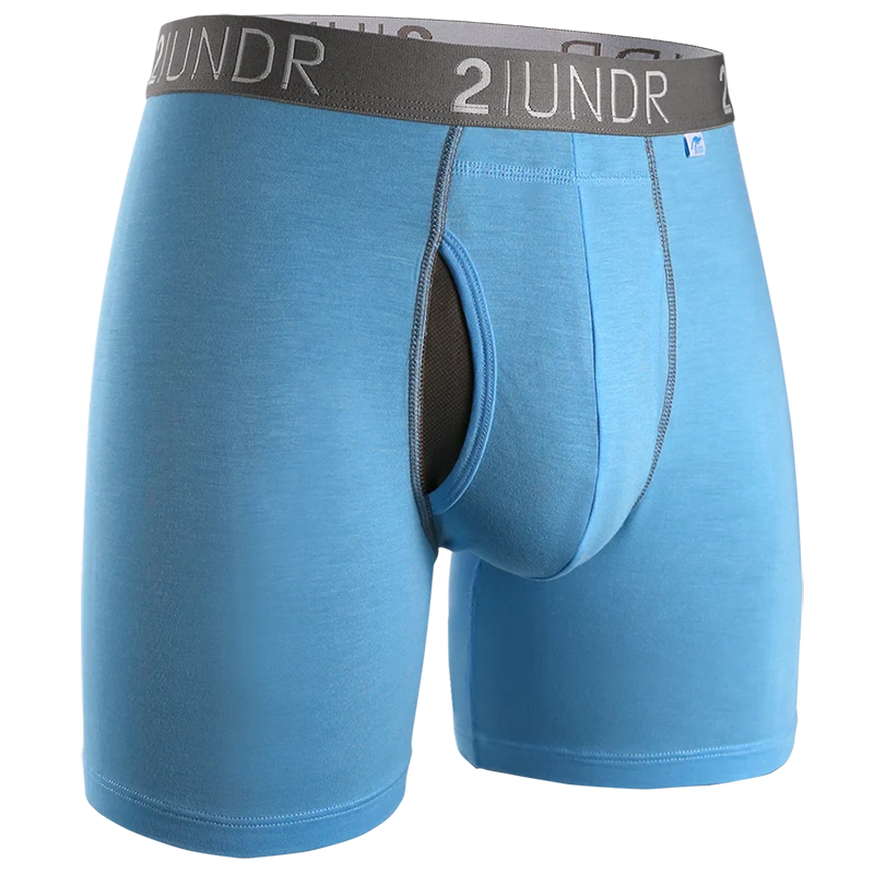 2UNDR men's swing shift boxer brief, Light Blue