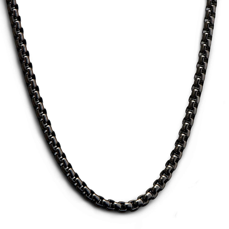 3mm Black stainless steel round Box Chain