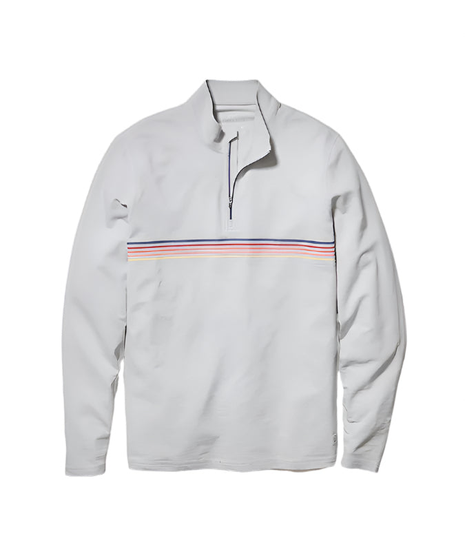 Marine layer air quarter zip in the high rise stripe colorway