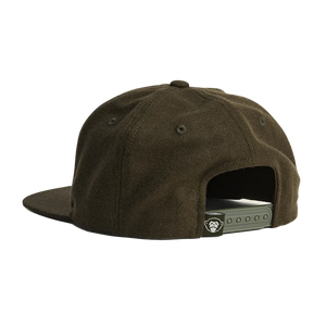 Howler Brothers Big HB Snapback Hat in dark olive, rear view