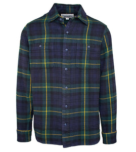 Schott NYC Blackwatch Plaid Flannel Shirt, front view