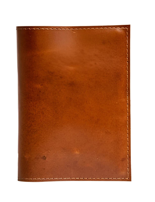 Medium sized A6 leather Journal with refillable Blank notebook, in chestnut brown color