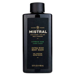 Mistral Cypress oak Body wash, front of bottle