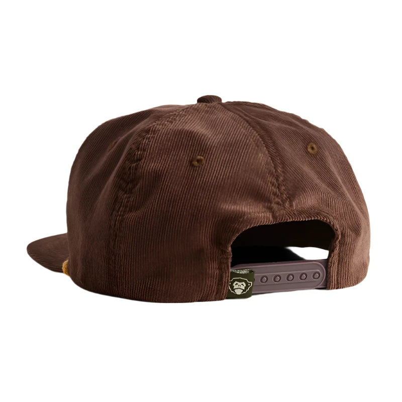 Howler Brothers El Sol Corduroy Snapback hat in Brown, rear  view