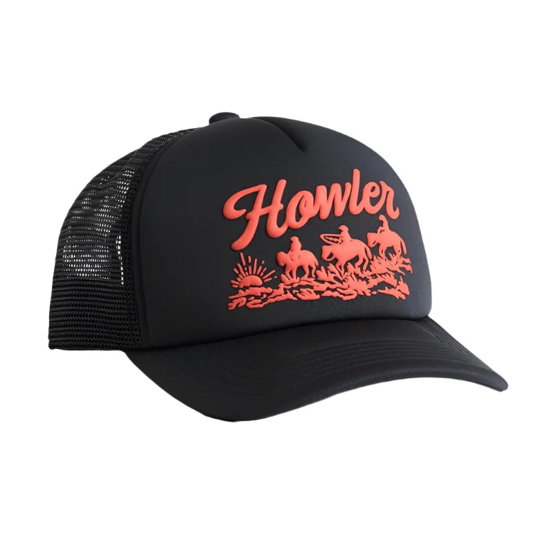 Howler Brother's Foam Dome, howler posse hat in Black, Front view