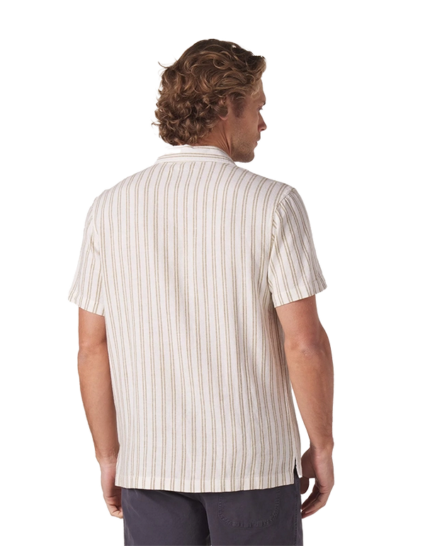 Freshwater Camp Shirt - Agave Stripe - The Simple Man