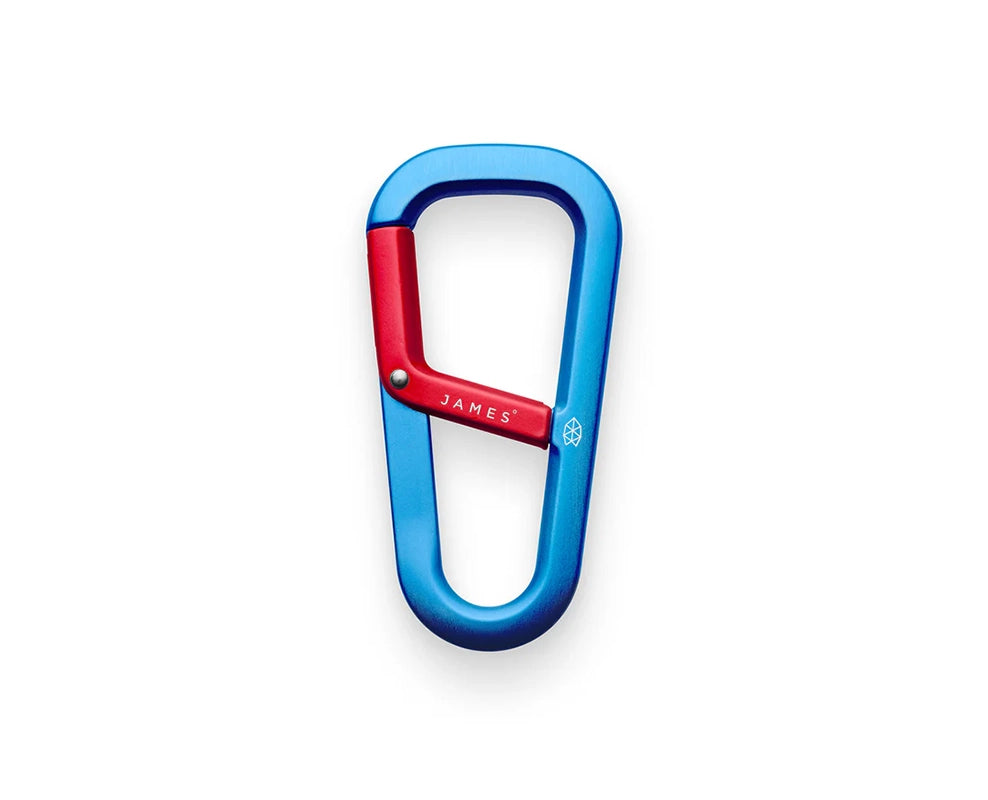 The James Brand Hardin Carabiner in Cerulean Blue and Red Color