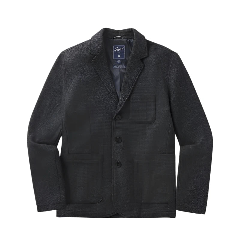 Grayer's Hutton wool sport coat in Charcoal, flat lay view