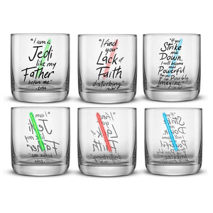 Star Wars lightsaber drinking glass set, set of 6 glasses