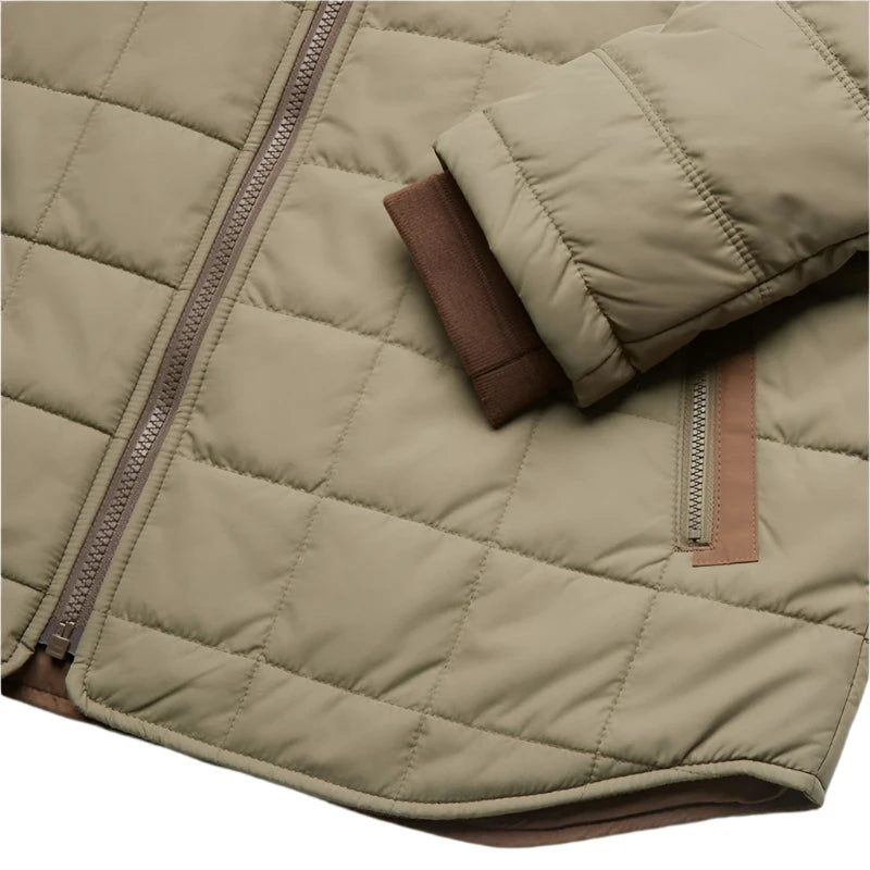 Howler Brothers Merlin Jacket in Mountain Green/Teak Color, Flat lay close up view