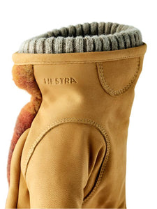 Hestra Noah Glove in Mustard Multi color, cuff detail