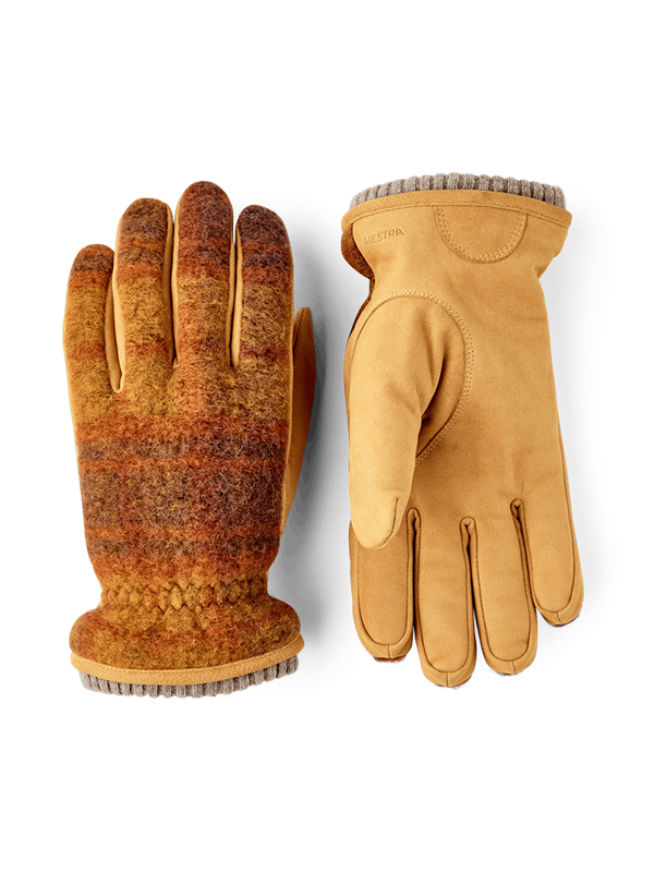 Hestra Noah Glove in Mustard Multi color, both gloves