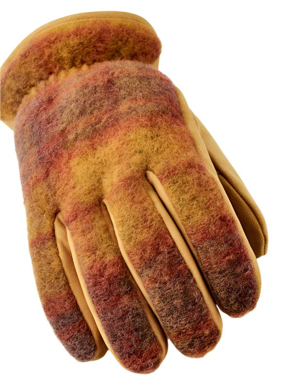 Hestra Noah Glove in Mustard Multi color, back of glove detail