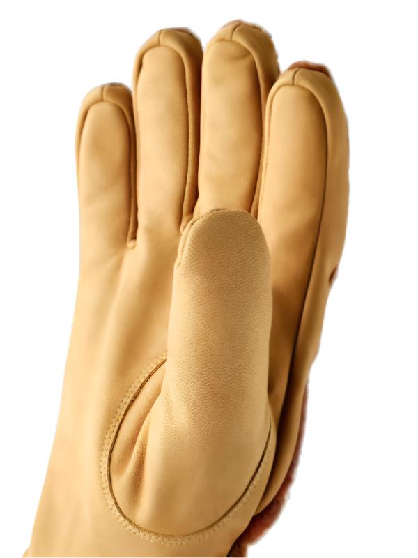 Hestra Noah Glove in Mustard Multi color, palm of glove detail