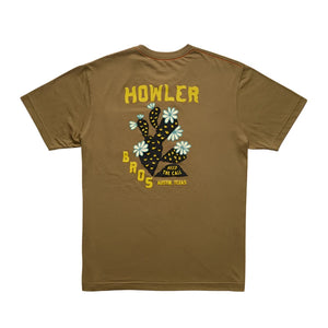 Howler Bros. Pocket T-shirt with Prickly Pear Graphic on the back, flat lay view