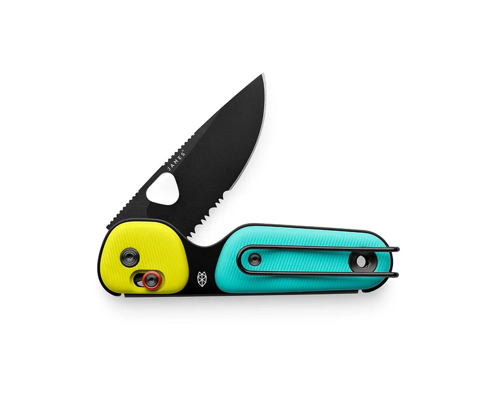 The James Brand Redstone Knife in Neon/Turquoise Black color