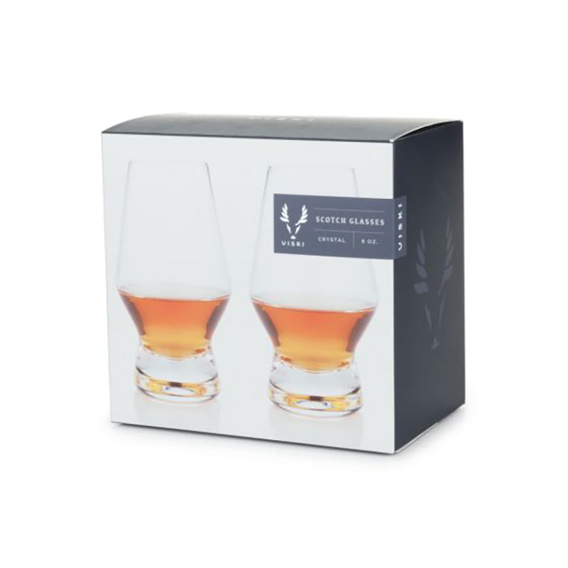 Viski Crystal Scotch Glass seton 2 in packaging box