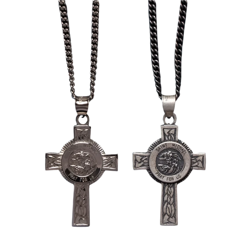 St. Michael Cross pendant Necklace.