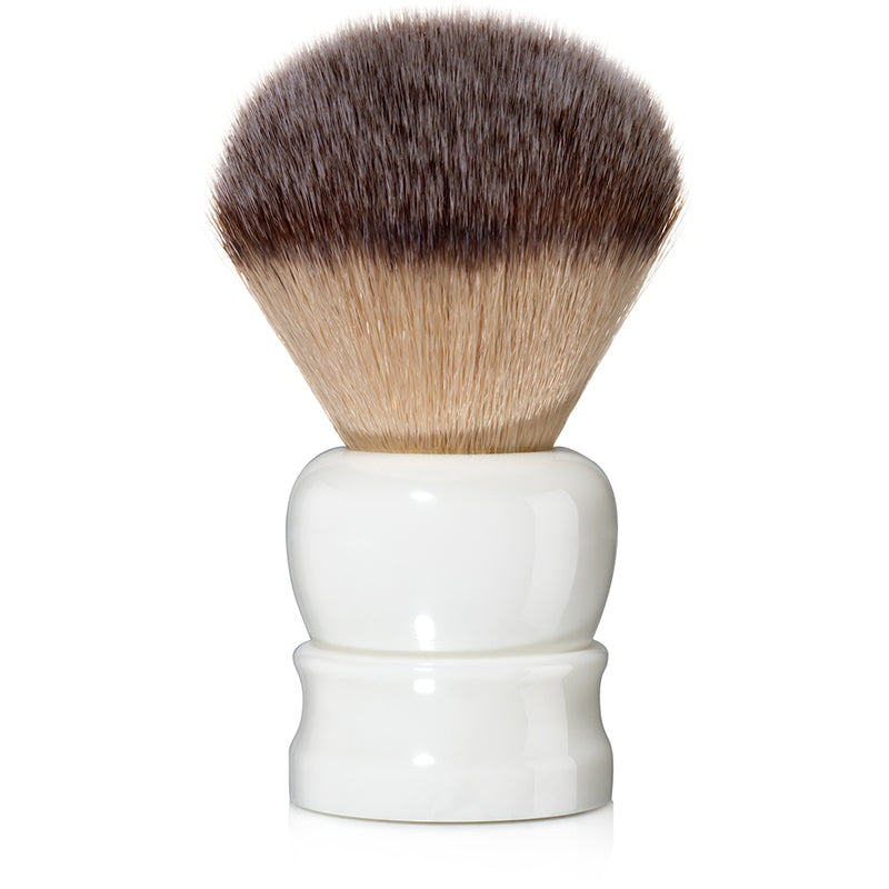 Fine Accoutrements stout shaving brush with white handle