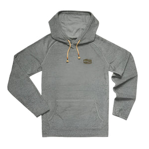 Howler Bros. Tery Cloth Hoodie in Grey Heather, flat lay view