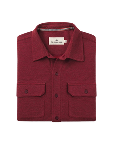 The Normal Brand Textured Knit Shirt in Scarlett,  Front View