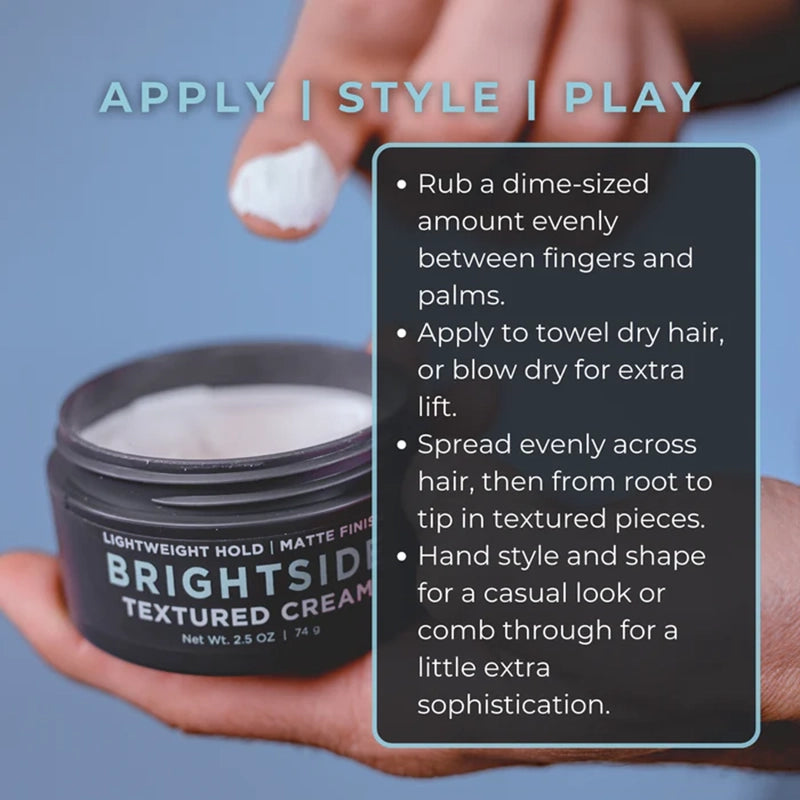 Brightside Textured Cream, Info graphic detailing use