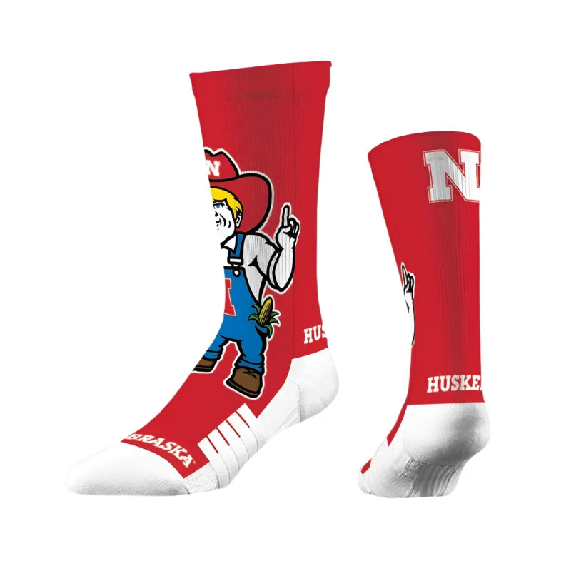 Herbie Husker mascot socks