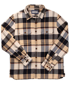 Ace Rivington Utility Flannel in Midnight Dune color, Flat lay View