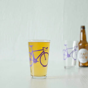 Bike Beer pint in purple