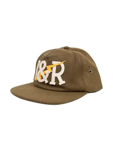 Iron & Resin Bolt Hat in Olive, front view