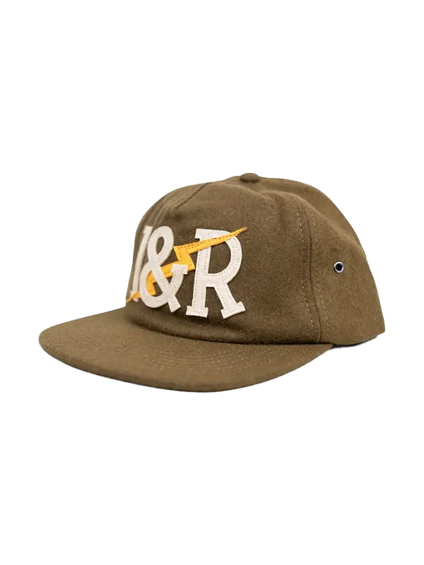 Iron & Resin Bolt Hat in Olive, front view