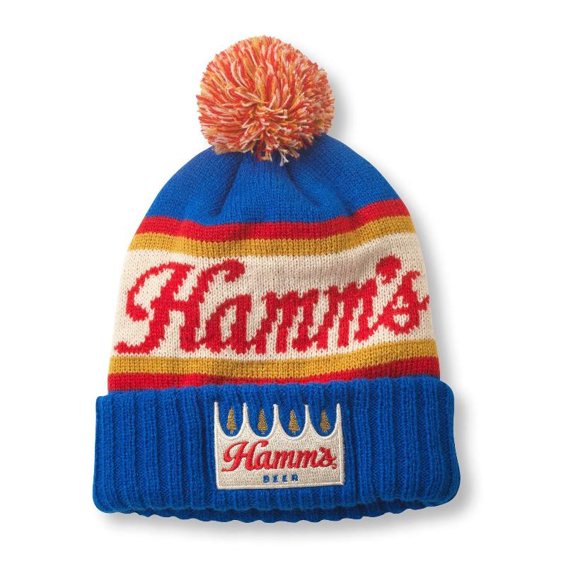 American Needle Hamms Beer Beanie with Pom, front side