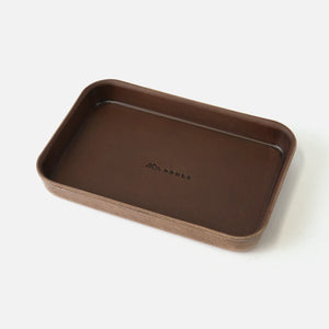 Range Leather Valet Tray in umber color