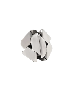 Craighill Tetra Puzzle in stainless steel, puzzle partially complete view