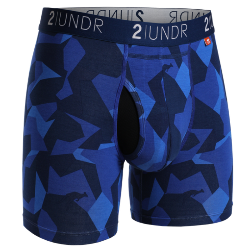 2UNDR men's swing shift boxer brief, Blue geode