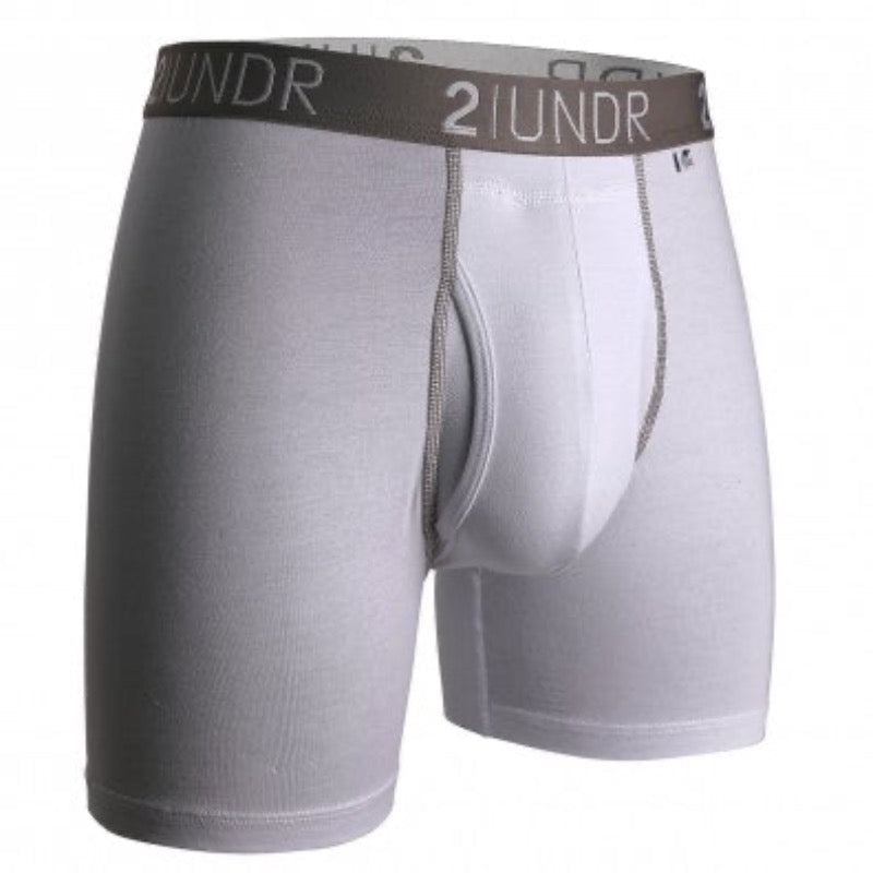 2UNDR men's swing shift boxer brief, white