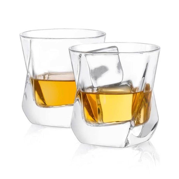 JoyJolt Nova Crystal Whiskey Glasses 10 oz. (Set of 2) 