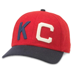 Vintage KC Monarchs Cap in Red/Navy Front View