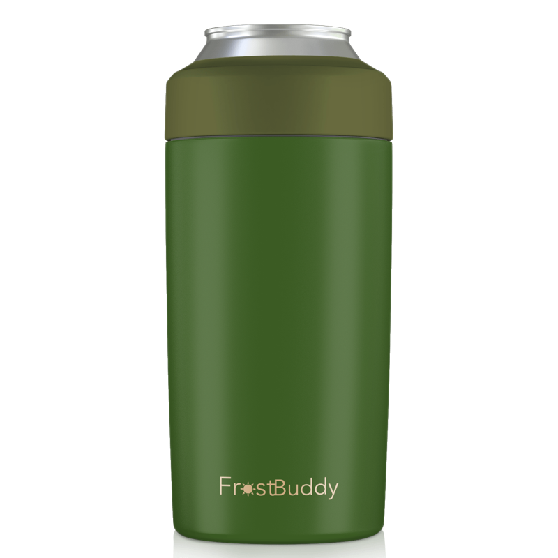 Koozie Triple 12oz Can Cooler, Bottle Holder, Tumbler Stainless Steel Double Wall Vacuum Sealed Insulated for Hot and Cold Drinks, Green